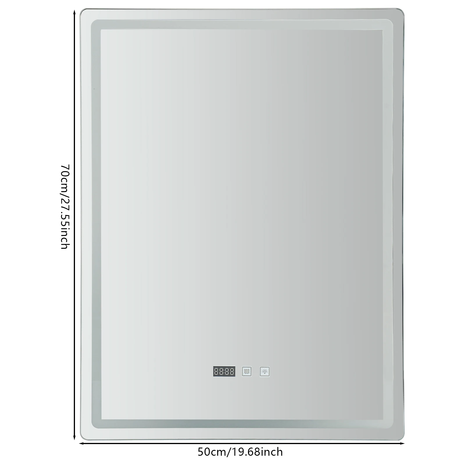 Smart LED Bathroom Vanity Mirror 50x70/60x80/70x90cm- Anti-Fog Dimmable with Time/Temp Display & Touch Control & Memory Function