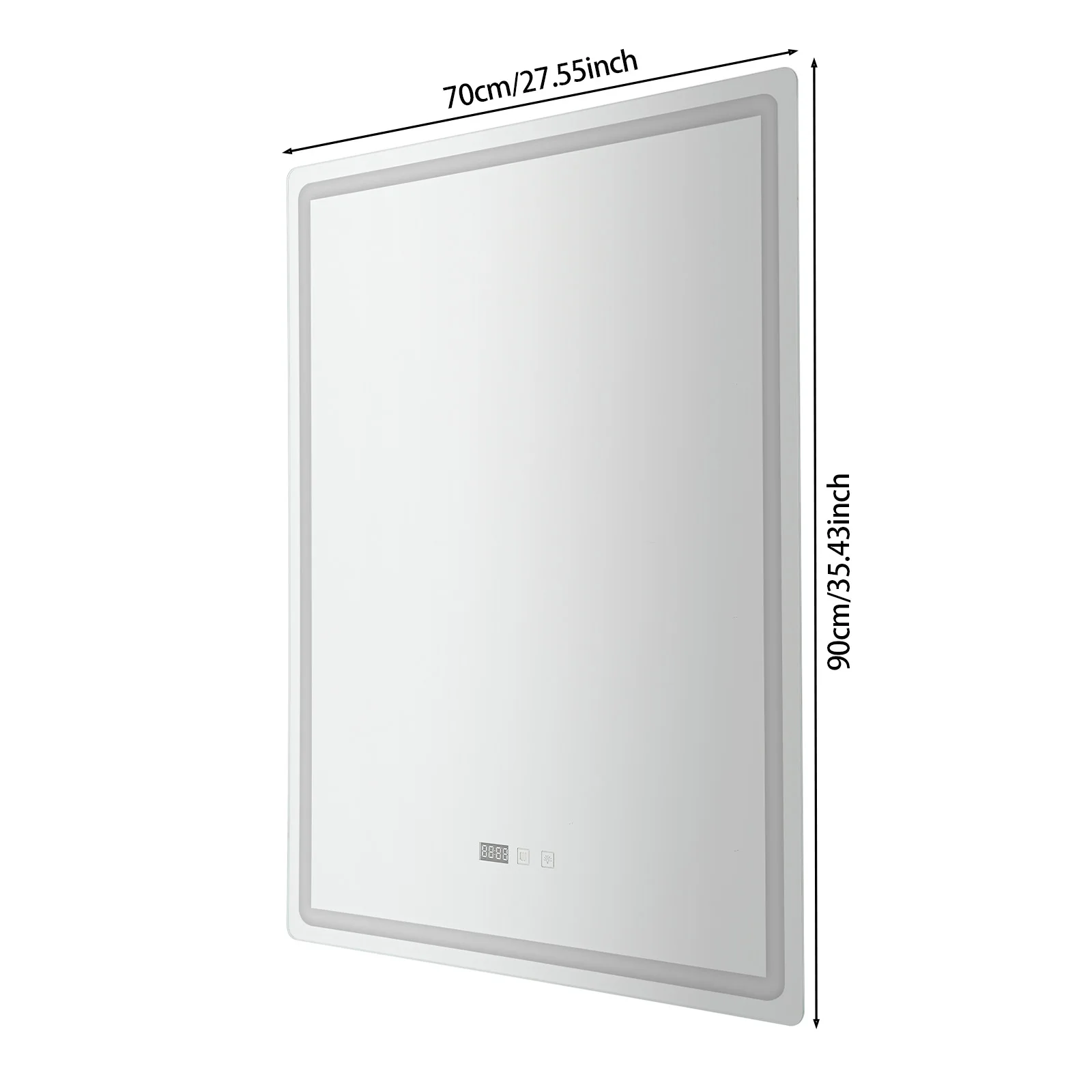 Smart LED Bathroom Vanity Mirror 50x70/60x80/70x90cm- Anti-Fog Dimmable with Time/Temp Display & Touch Control & Memory Function