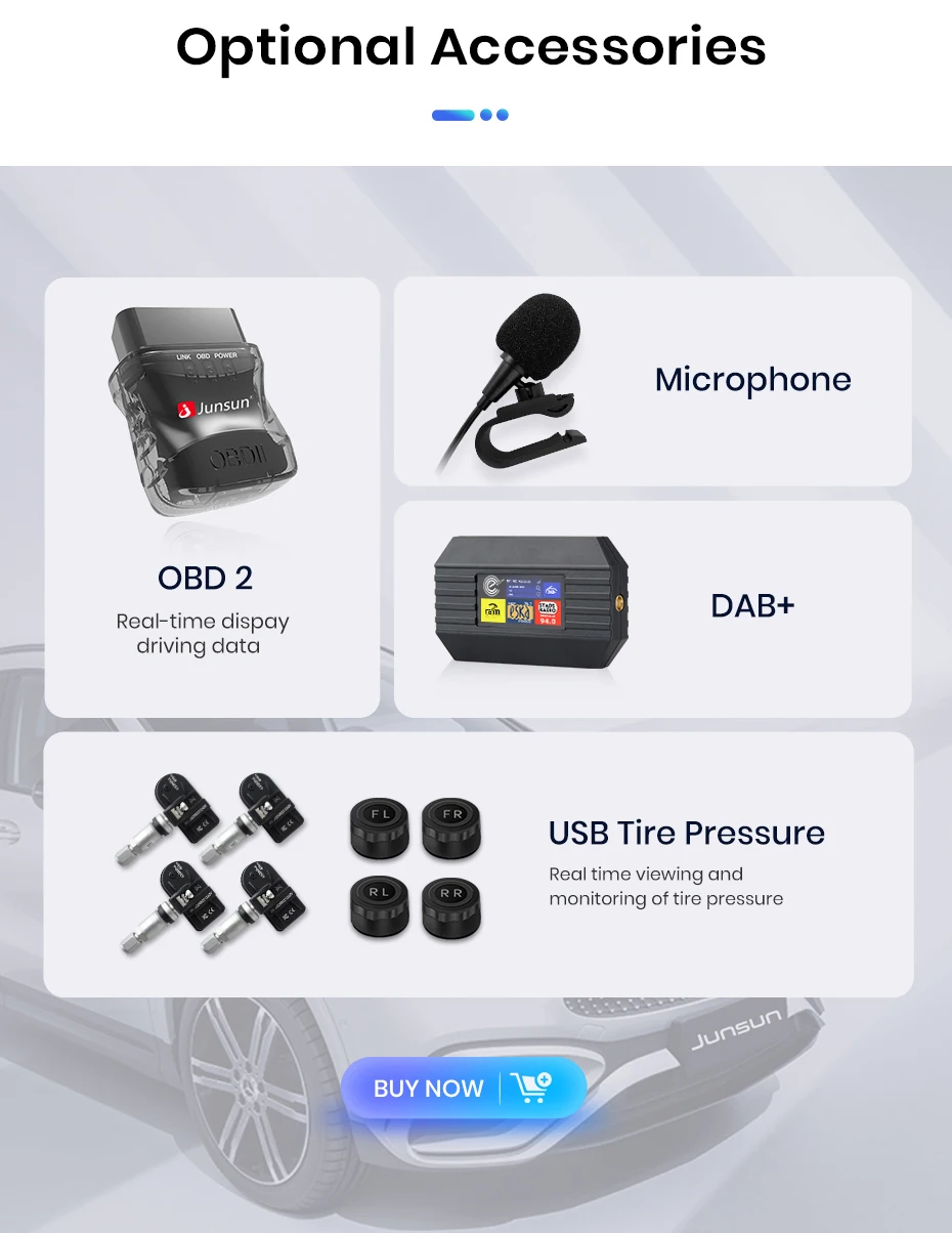 Junsun 8 Core Android Head Unit for VW Golf 4 Jetta MK4 Wireless CarPlay & Android Auto 2 Din Stereo with Cooling Fan DSP IPS Screen 4G WiFi GPS Navigation