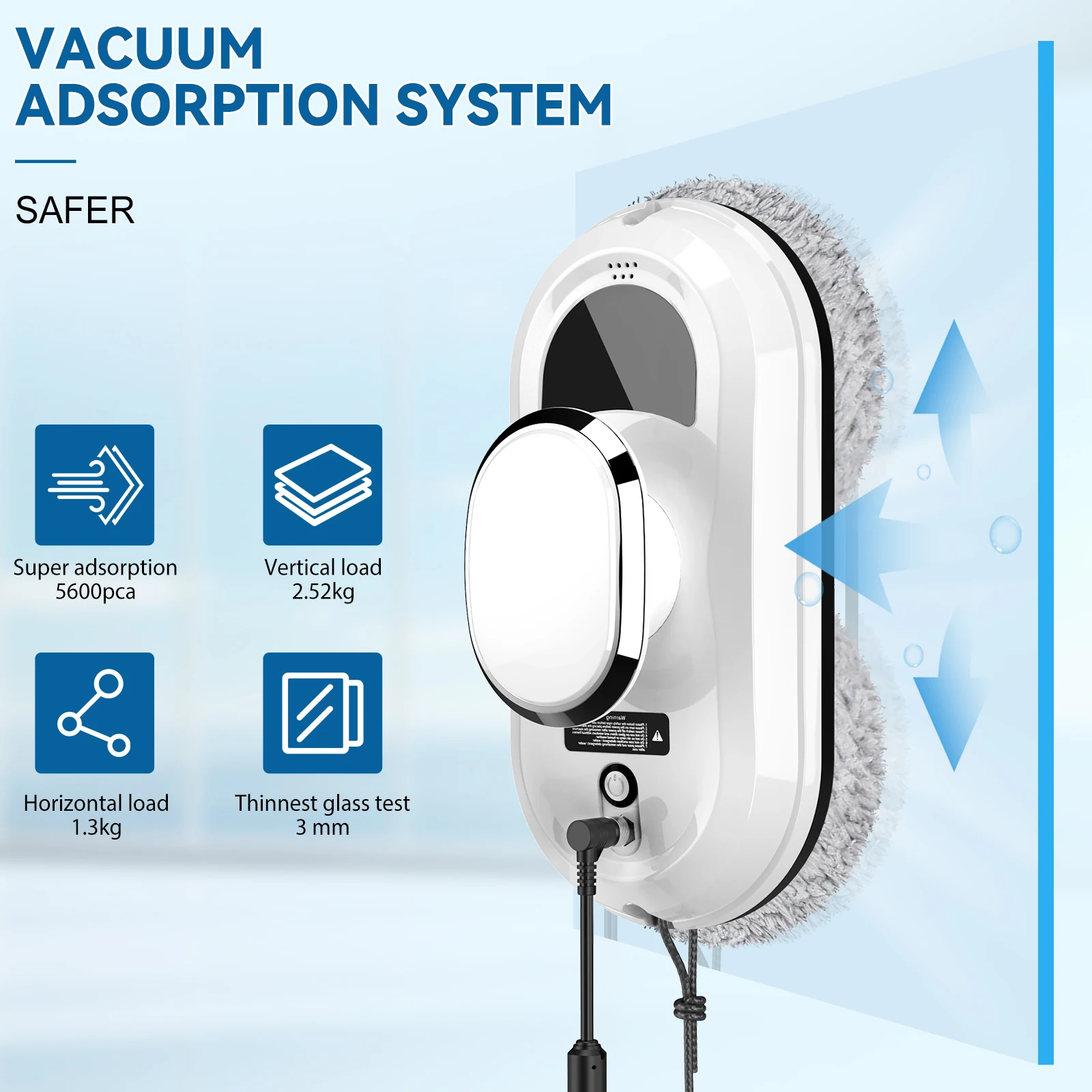 Ultra Thin Robot Vacuum Cleaner Window Cleaning Robot Window Cleaner Electric Glass limpiacristales Remote Control for Home