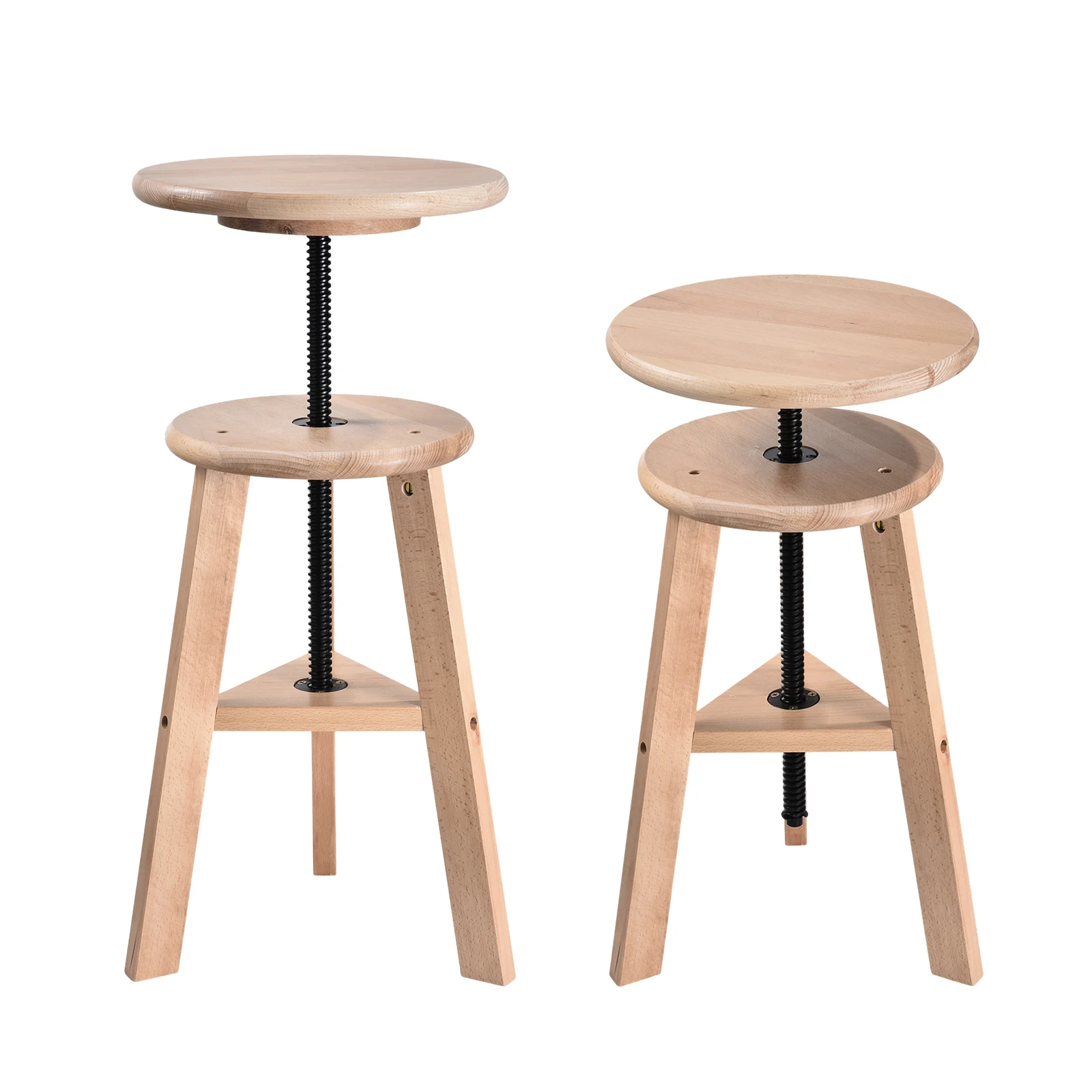 48-65 Cm Adjustable Wooden Artist Stool, Swivel Drafting Chair for Drawing Table & Studio Home Use