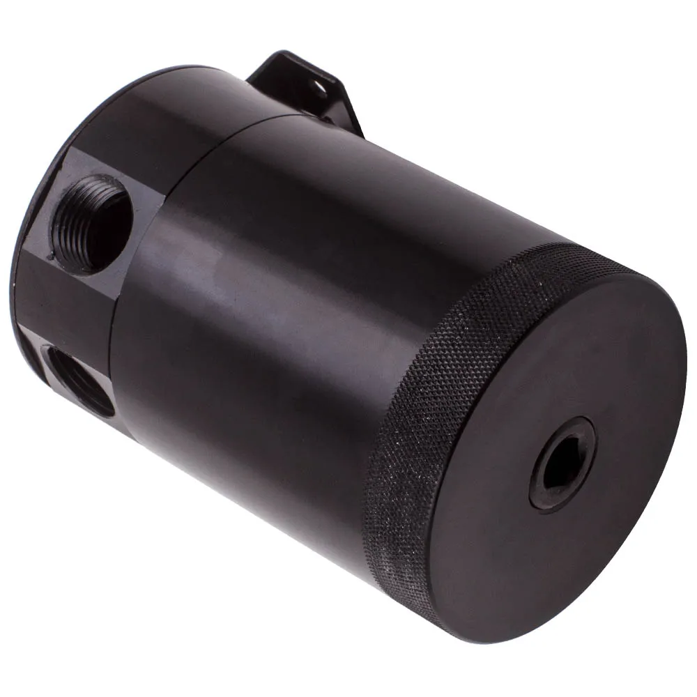 Universal Baffled Aluminum 3-Port Oil Catch Can Tank Air-Oil Separator Reservoir