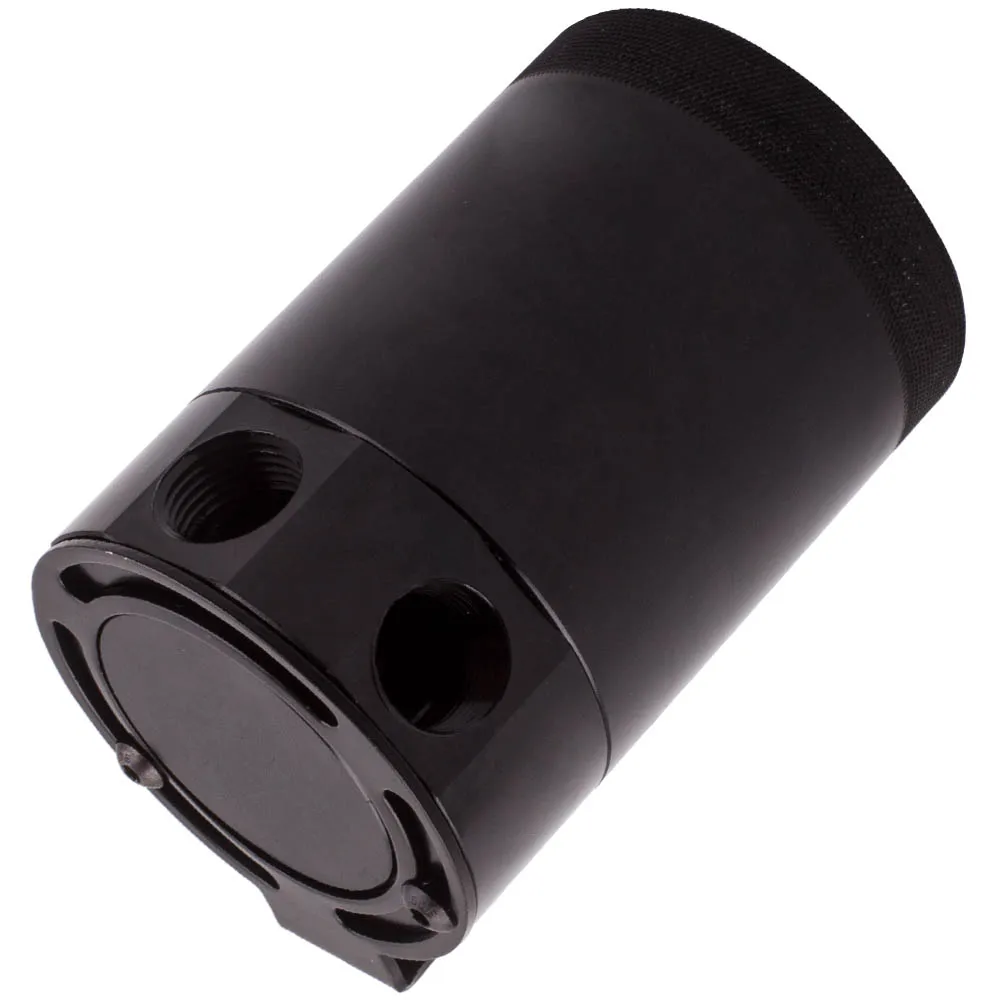 Universal Baffled Aluminum 3-Port Oil Catch Can Tank Air-Oil Separator Reservoir