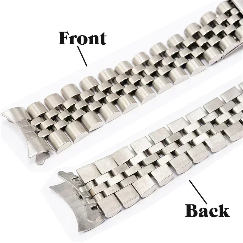 Luxury Curved End Watch Band for Rolex DATEJUST Jubilee Stainless Steel Bracelet Accessories 18mm 19mm 20mm 21mm Metal Belt