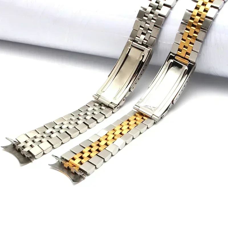 Luxury Curved End Watch Band for Rolex DATEJUST Jubilee Stainless Steel Bracelet Accessories 18mm 19mm 20mm 21mm Metal Belt
