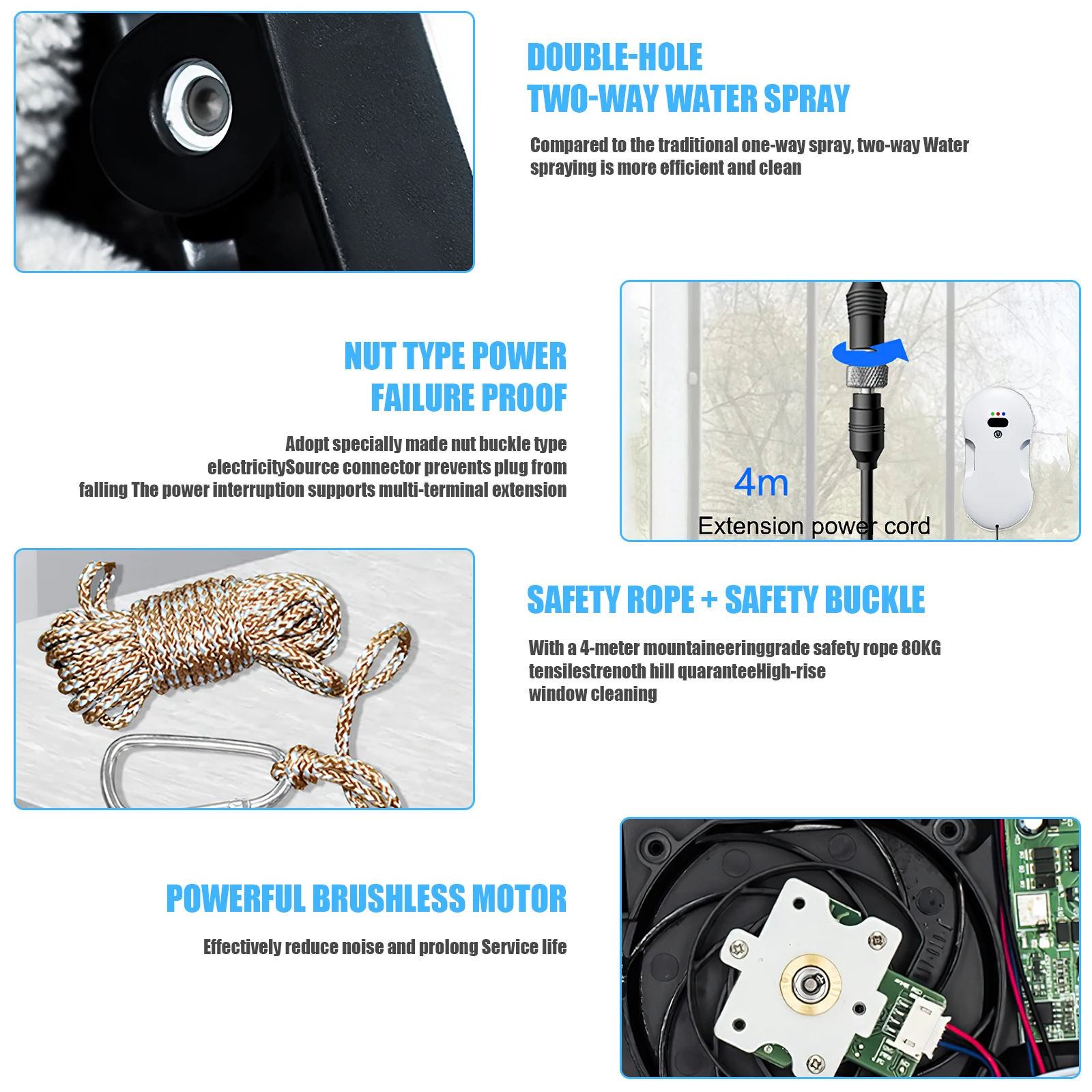 Household window automatic water Two-way spray cleaning robot vacuum cleaner remote control electric window wiper glass wiper