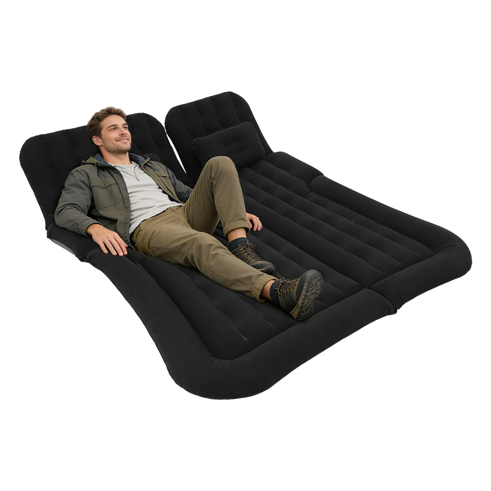 Premium Car Air Mattress Portable SUV Sleeping Pad Thick Comfortable with Electric Pump for 2 Person Travel Road Trip Camping