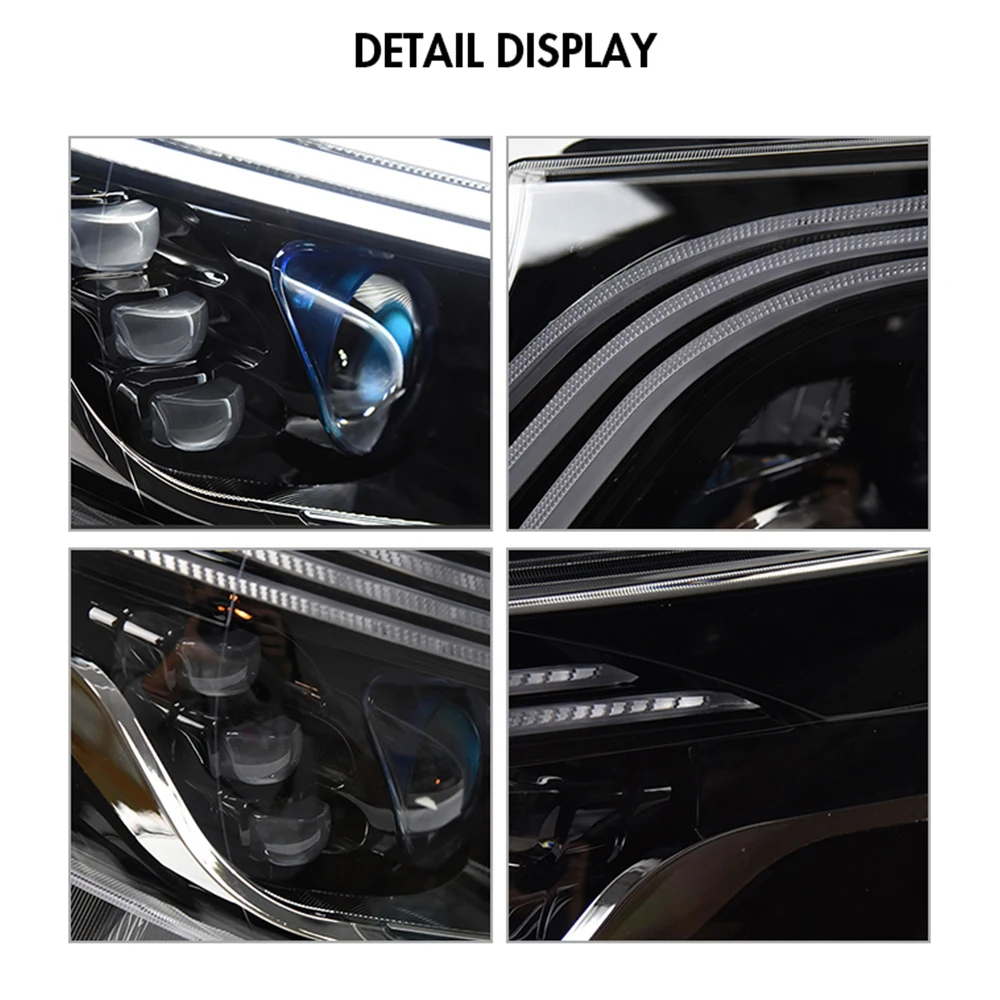 Pair LED DRL Running Lamp Headlight Assembly For  Mercedes Benz Vito V-Class W447 Metris 2017 2018 2019 2021 2022 Halogen Headlamp