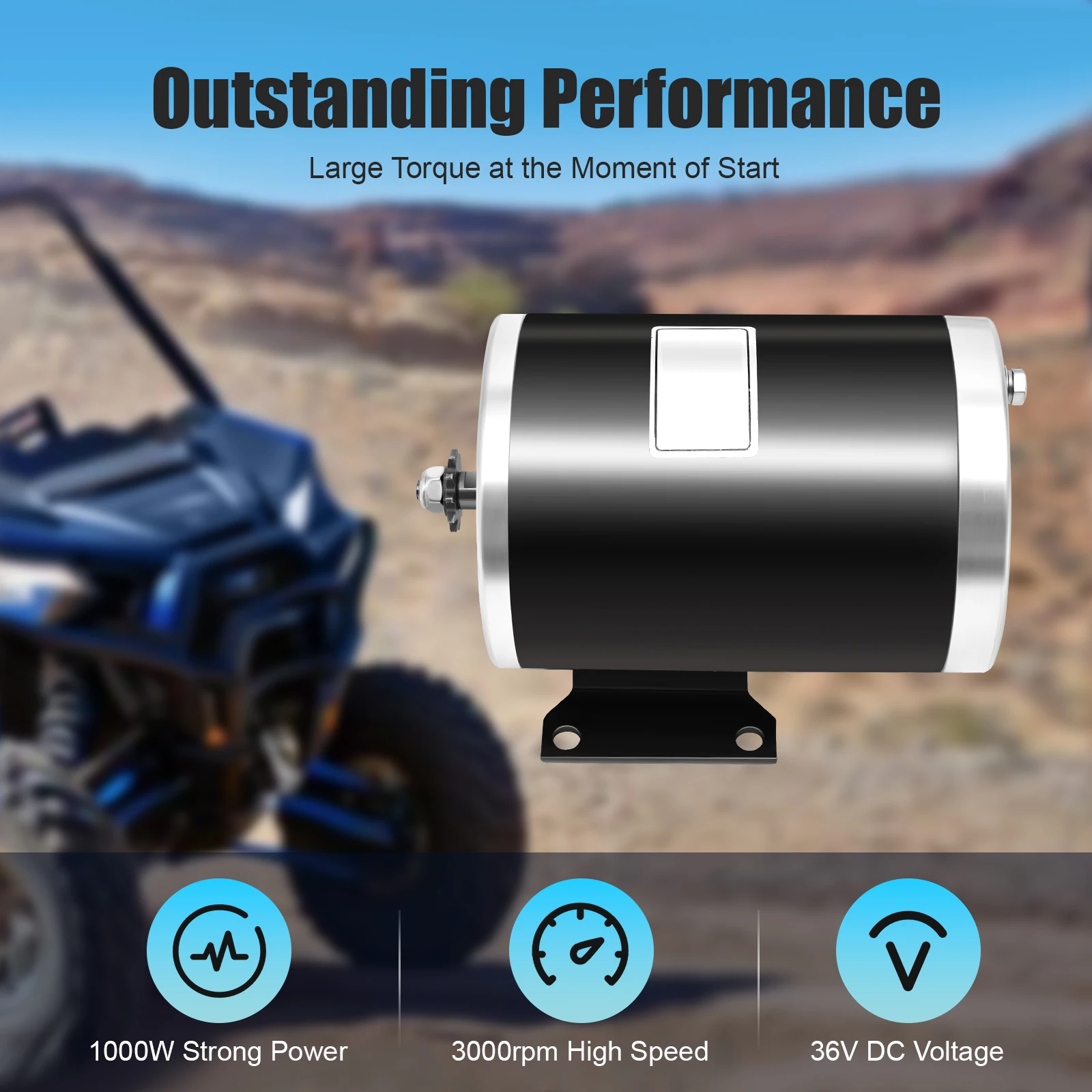 1000W 36V MY1020 Brush Motor 3000RPM Brushed DC Electric Motor Electric Motor High Torque for Scooter Go-Kart Motorcycle E-Bike