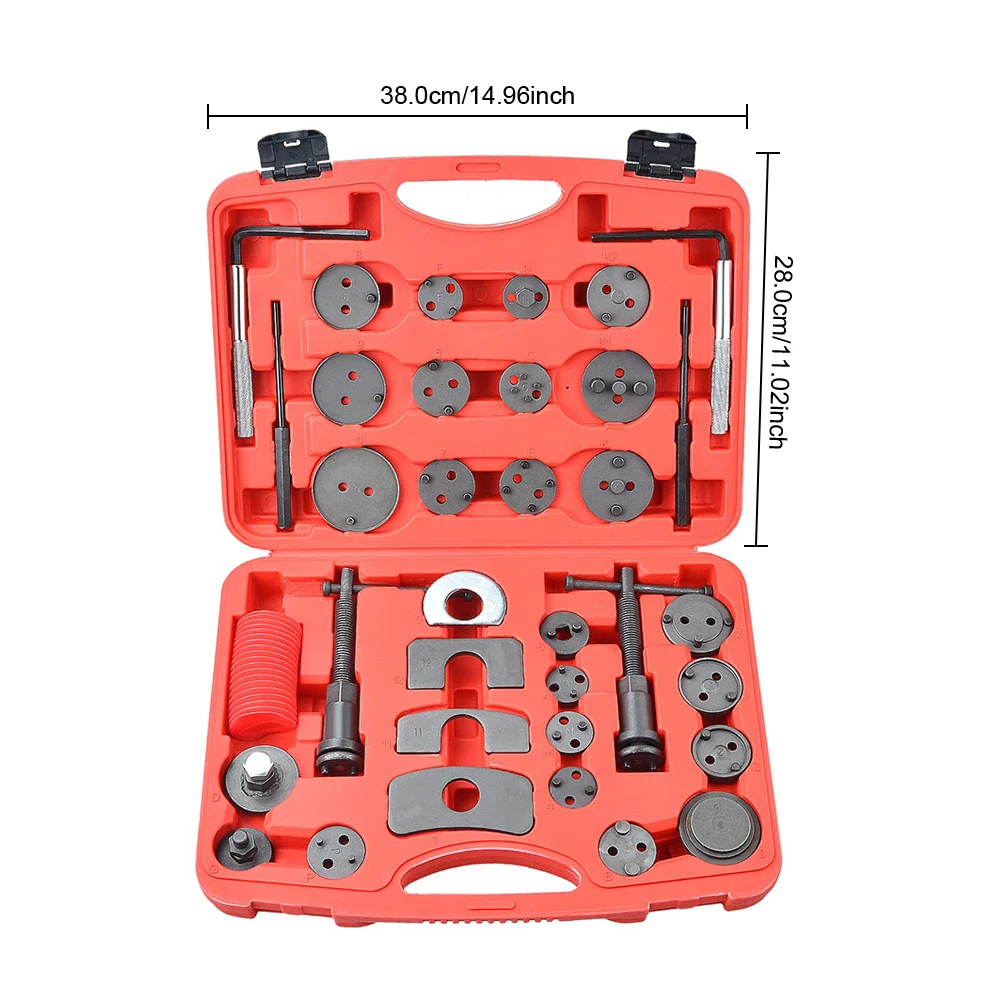 Podofo 35pcs Disc Brake Adjuster Tool Heavy Duty Brake Caliper Compression Tool Kit DiscBrake Caliper Tool for Brake Pad Replace