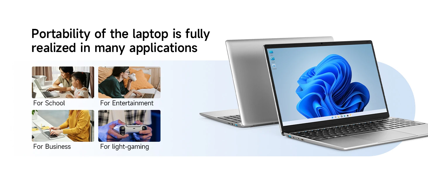 Jumper Laptop 15.6-inch FHD Display, 16GB RAM 512GB SSD (Expandable by 512GB via TF Card), 6500Y Processor(up to 3.4GHz), Lightweight Notebook for Business and Students, 2 Stereo Speakers/Type-C/USB 3.0/Numeric Keypad