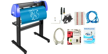 SucceBuy 28/34 Inch Vinyl Cutter Machine W/ Floor Stand Vinly Sign Cutting Plotter Starter Kits Software Adjustable Force Speed