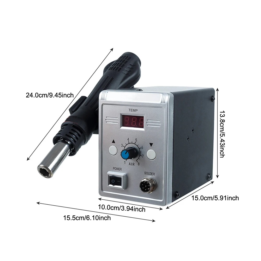 Podofo 700W Soldering Station 2in1 480 °C Hot Air Rework and Soldering Iron Station LED Display Solder Iron Welding Repair Tool