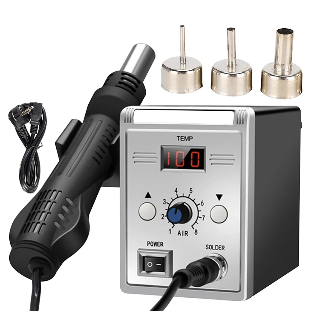 Podofo 700W Soldering Station 2in1 480 °C Hot Air Rework and Soldering Iron Station LED Display Solder Iron Welding Repair Tool