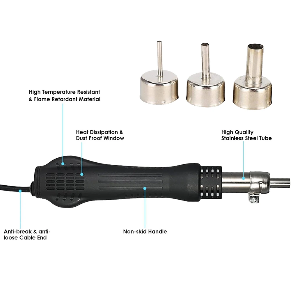 Podofo 700W Soldering Station 2in1 480 °C Hot Air Rework and Soldering Iron Station LED Display Solder Iron Welding Repair Tool
