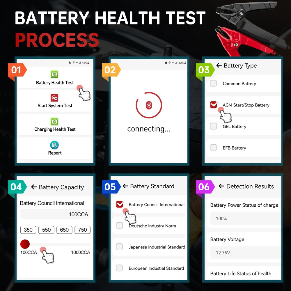 LAUNCH BST360 12V Car Battery Tester Automotive Cranking Charging Scanner Tools for CRP919E BT/PRO ELITE/PRO V5.0/PRO3S+ V5.0...