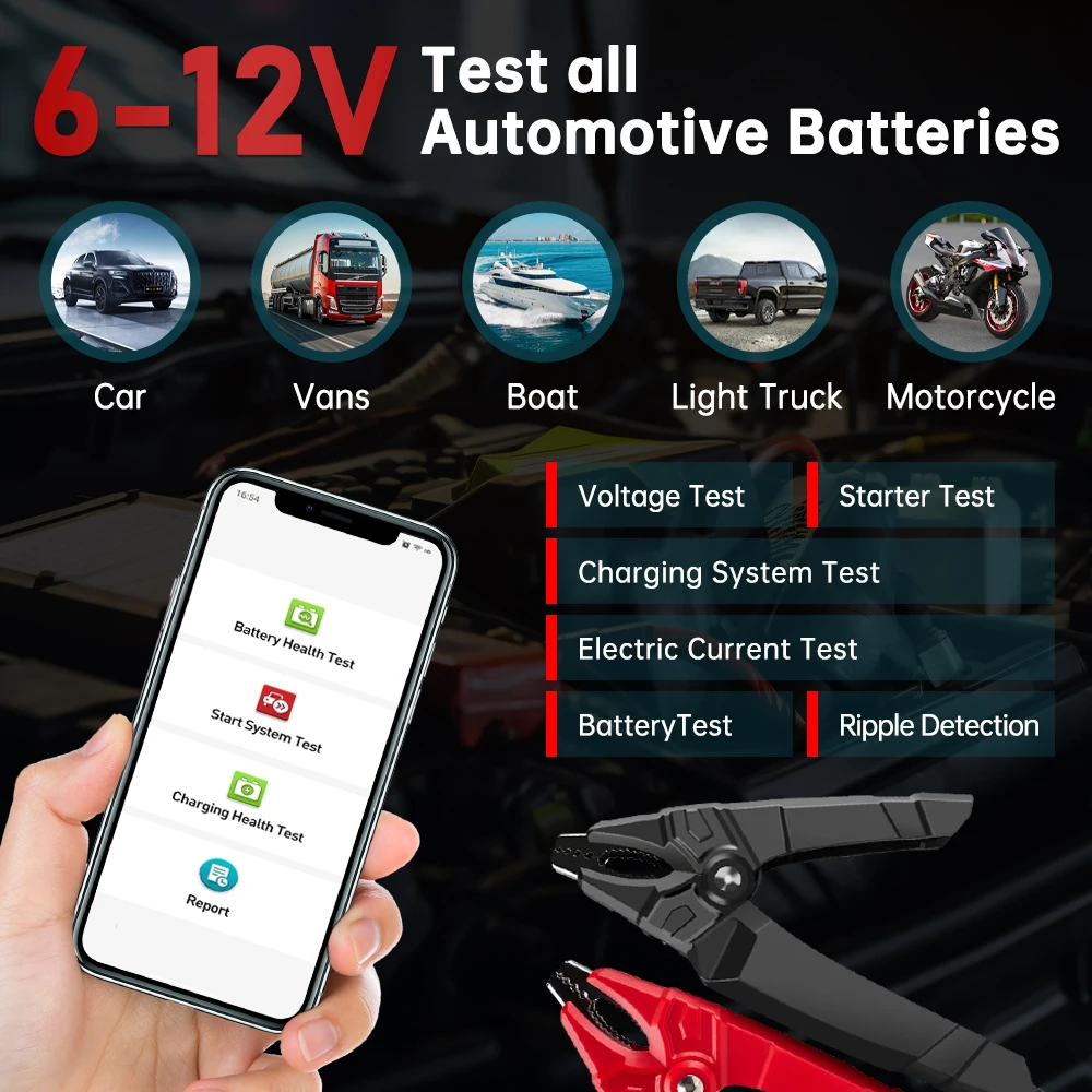 LAUNCH BST360 12V Car Battery Tester Automotive Cranking Charging Scanner Tools for CRP919E BT/PRO ELITE/PRO V5.0/PRO3S+ V5.0...