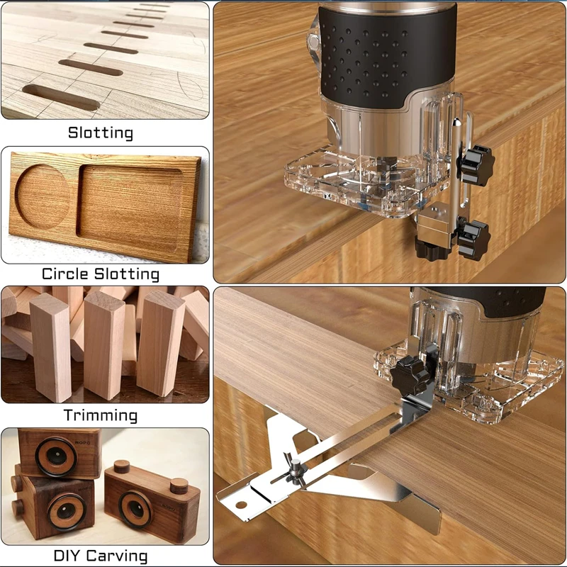 800W Electric Trimming Machine 30000RPM Woodworking Milling Engraving Hand Wood Edge Router Trimmer Home DIY Power Tools