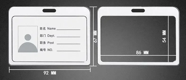 Employee Aluminium Alloy Plastic Credit Card ID Card Cover Case Work Identity Badge Card Cover Bag Women Men Work Card Holders