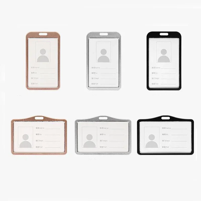 Employee Aluminium Alloy Plastic Credit Card ID Card Cover Case Work Identity Badge Card Cover Bag Women Men Work Card Holders