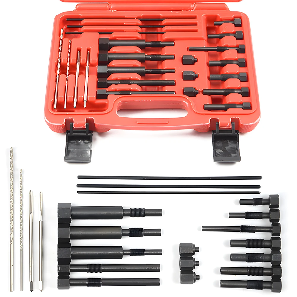 Podofo 22PCS Glow Plug Removal Tool Kit Extractor Set for M8 M10 Glow Plug Electrodes Automotive Small Engine Repair Tool