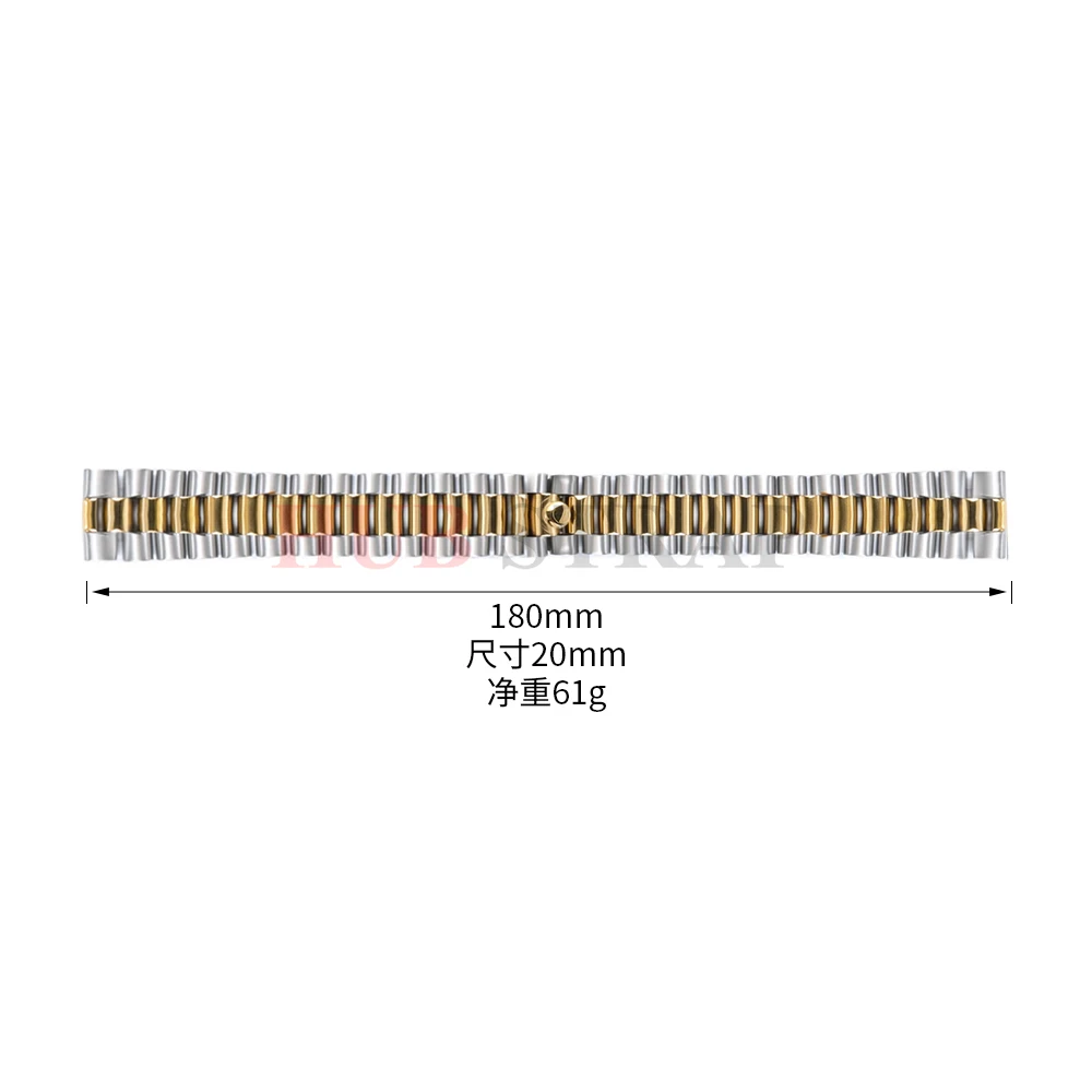 20/21/22mm Three Beads 304 Metal Curved End Watch Band men women for Rolex DATEJUST Jubilee Stainless Steel Bracelet Accessories