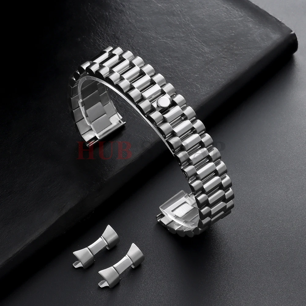 20/21/22mm Three Beads 304 Metal Curved End Watch Band men women for Rolex DATEJUST Jubilee Stainless Steel Bracelet Accessories