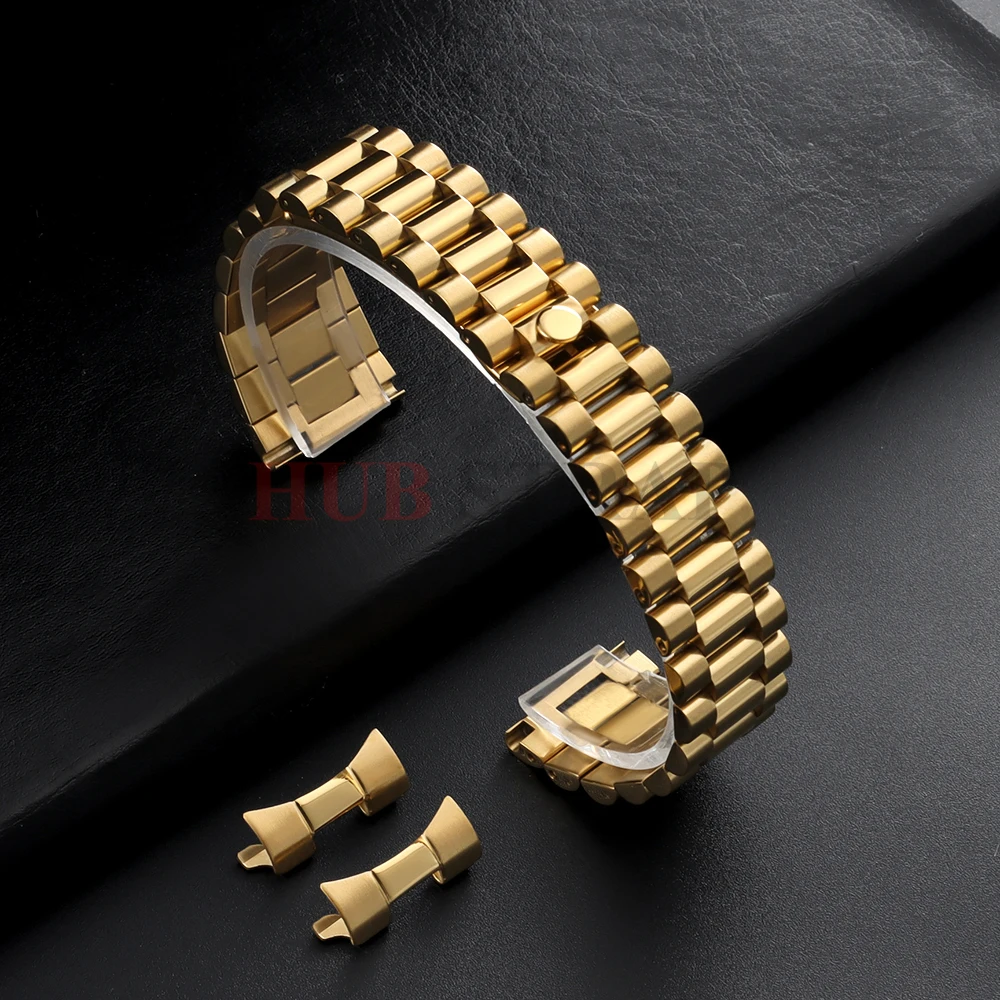 20/21/22mm Three Beads 304 Metal Curved End Watch Band men women for Rolex DATEJUST Jubilee Stainless Steel Bracelet Accessories