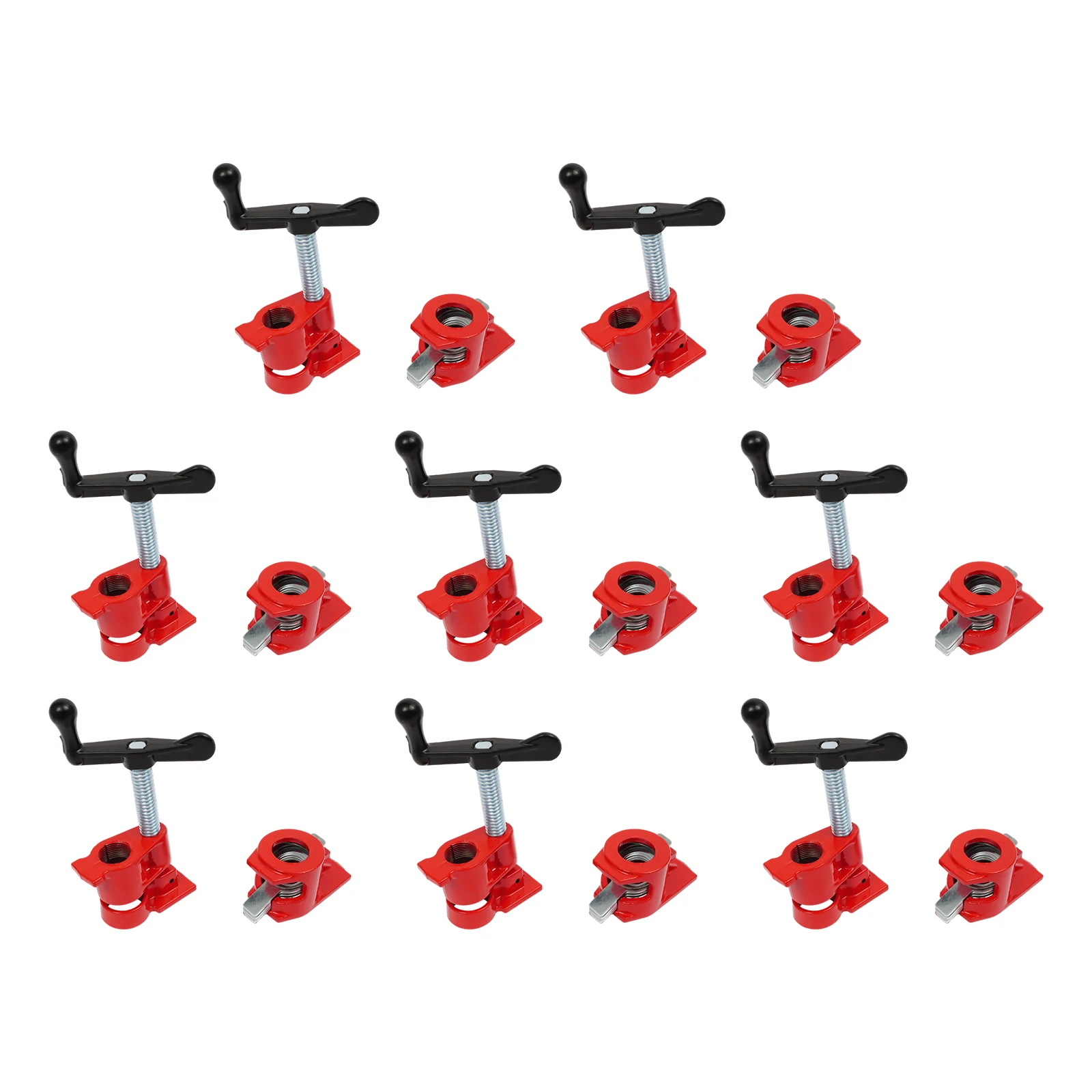 8PCS Wood Gluing Pipe Clamp Set Woodworking Clamping Tool for 3/4 Inch Threaded Pipes