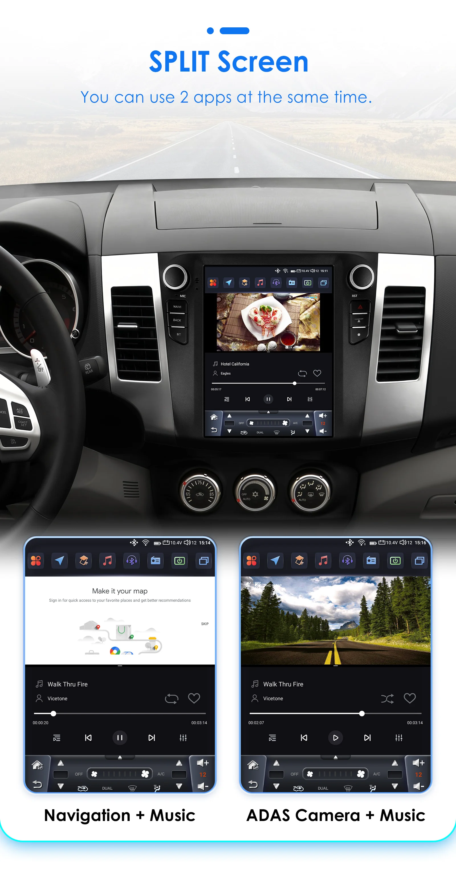 Hizpo For Tesla Style Stereos for Citroen C-Crosser Peugeot 4007 Mitsubishi Outlander XL 2 2005 - 2011 Carplay Android Car Radio