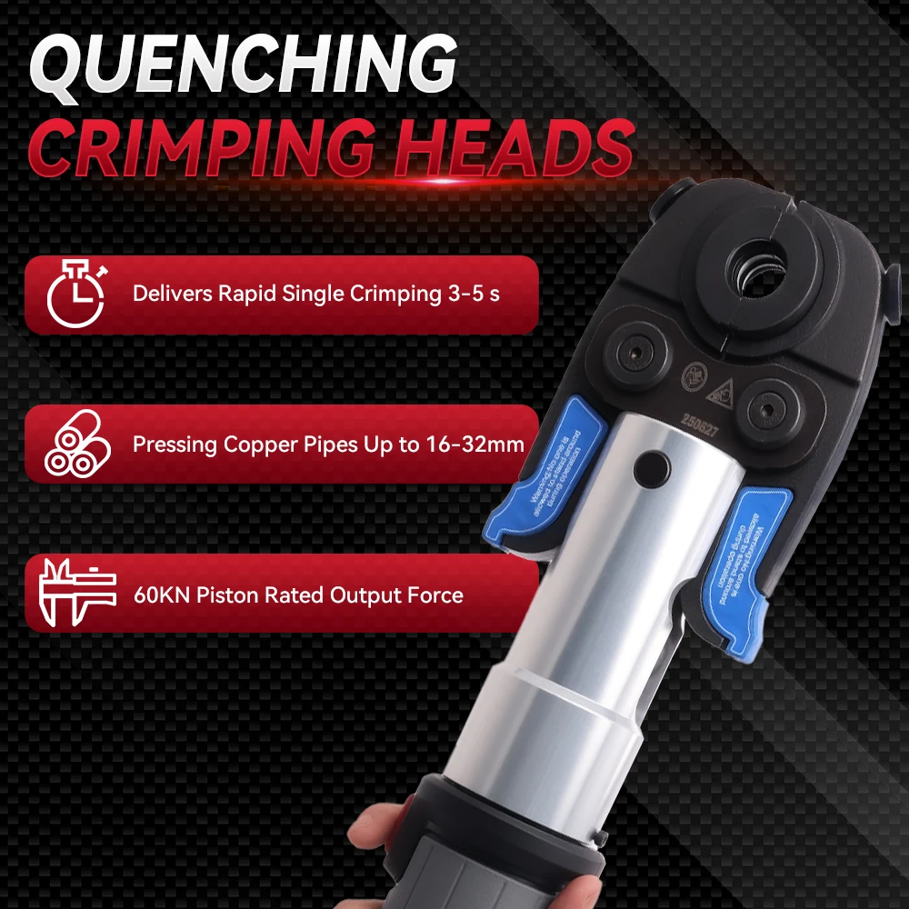 Podofo 18V Electric Pipe Hydraulic Crimping Tool Kit With TH16/20/25/26/32mm Crimping Dies Cordless Pipe Press Tool With Battery