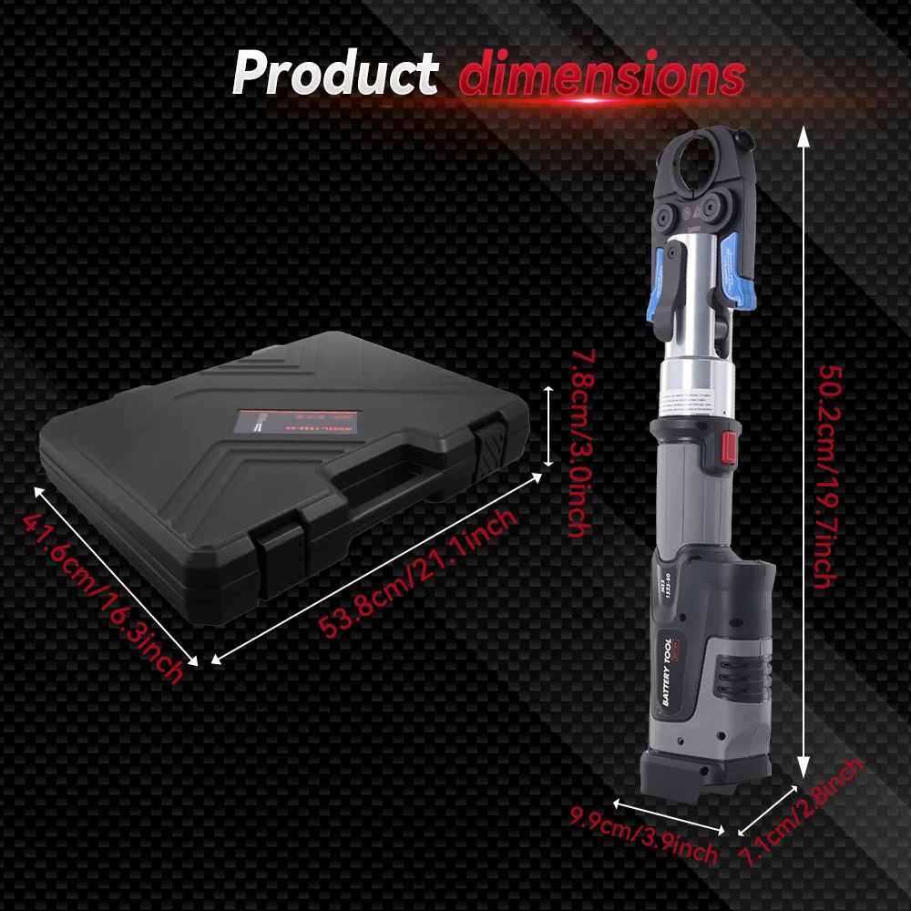 Podofo 18V Electric Pipe Hydraulic Crimping Tool Kit With TH16/20/25/26/32mm Crimping Dies Cordless Pipe Press Tool With Battery