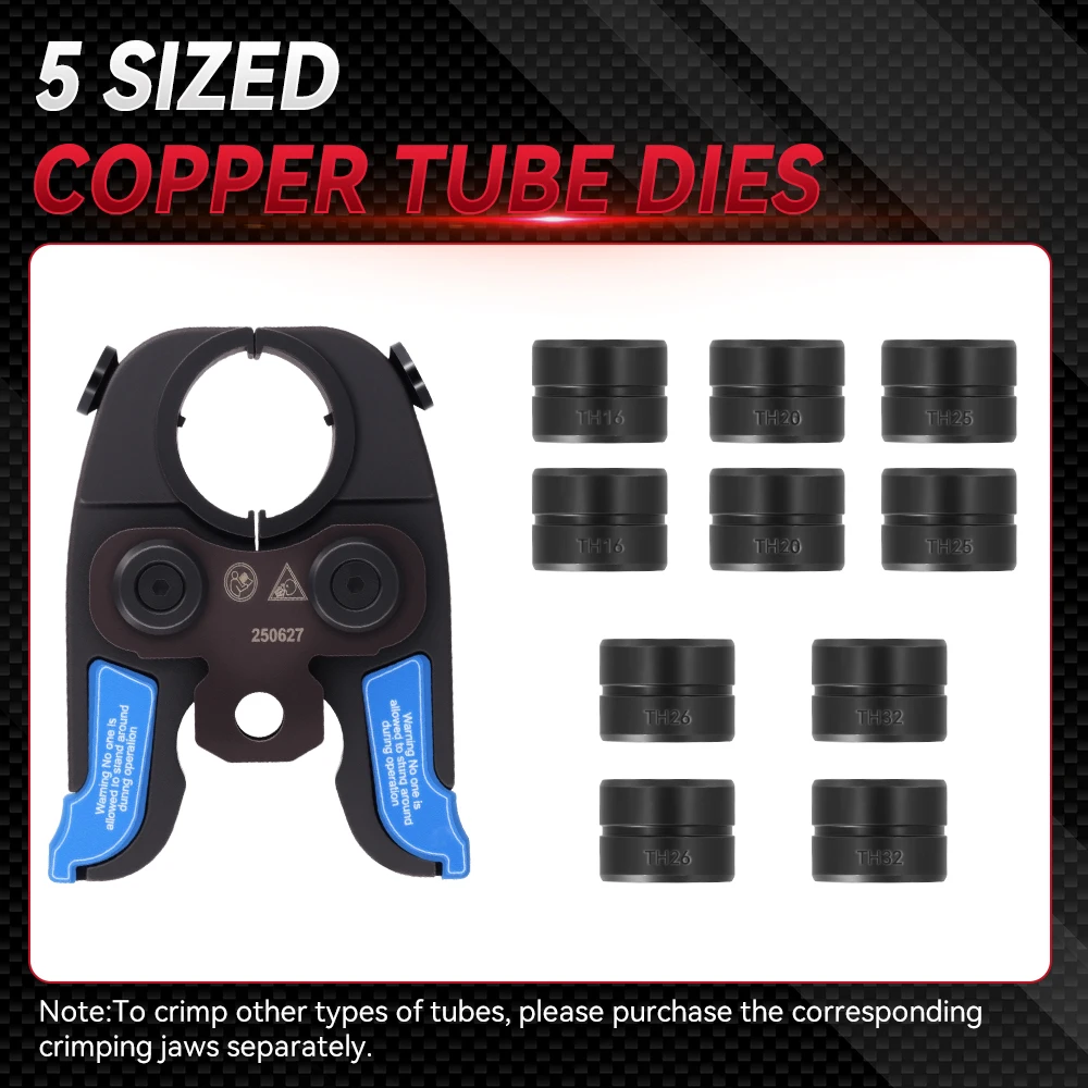 Podofo 18V Electric Pipe Hydraulic Crimping Tool Kit With TH16/20/25/26/32mm Crimping Dies Cordless Pipe Press Tool With Battery
