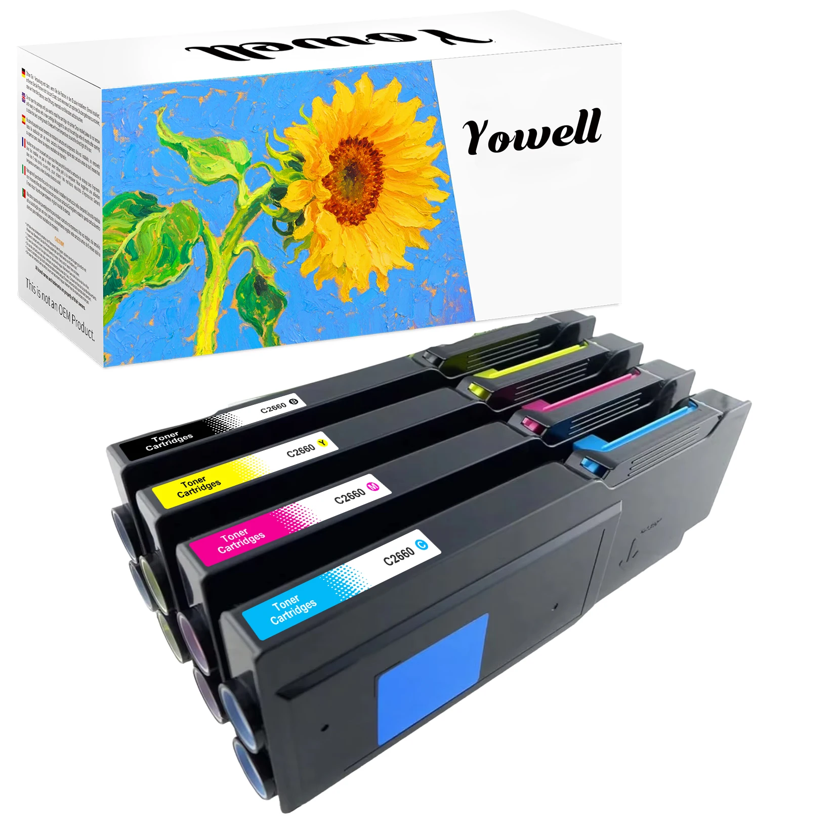 Yowell C2660 High Yield Toner Cartridges Compatible with Dell C2660DN C2600 Series C2665DNF C2665DN With Chip