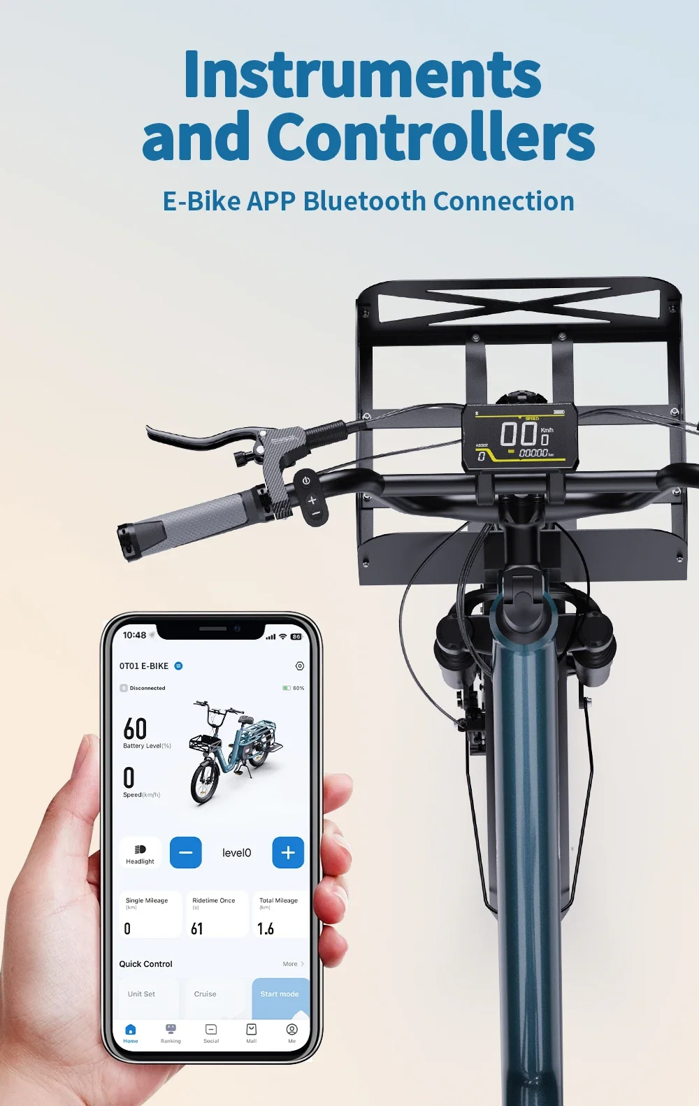 ONESPORT-OT01 Electric Bike, 48V 27Ah Battery Electric Bicycle 20 Inch, Max Speed 25 km/h Range 100 km Adult E-bike