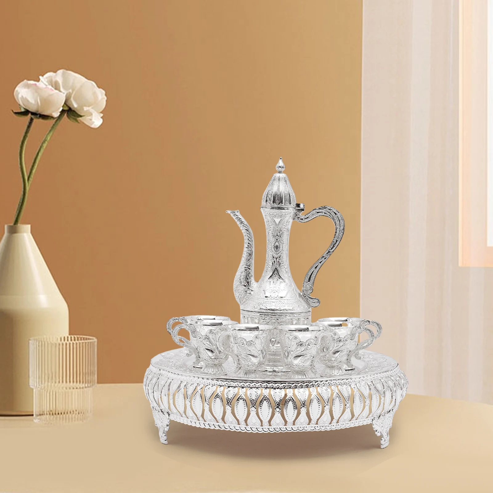 Coffee Cup and Teapot Set Tea Service Set Tea Service Set for Tea Table Decoration