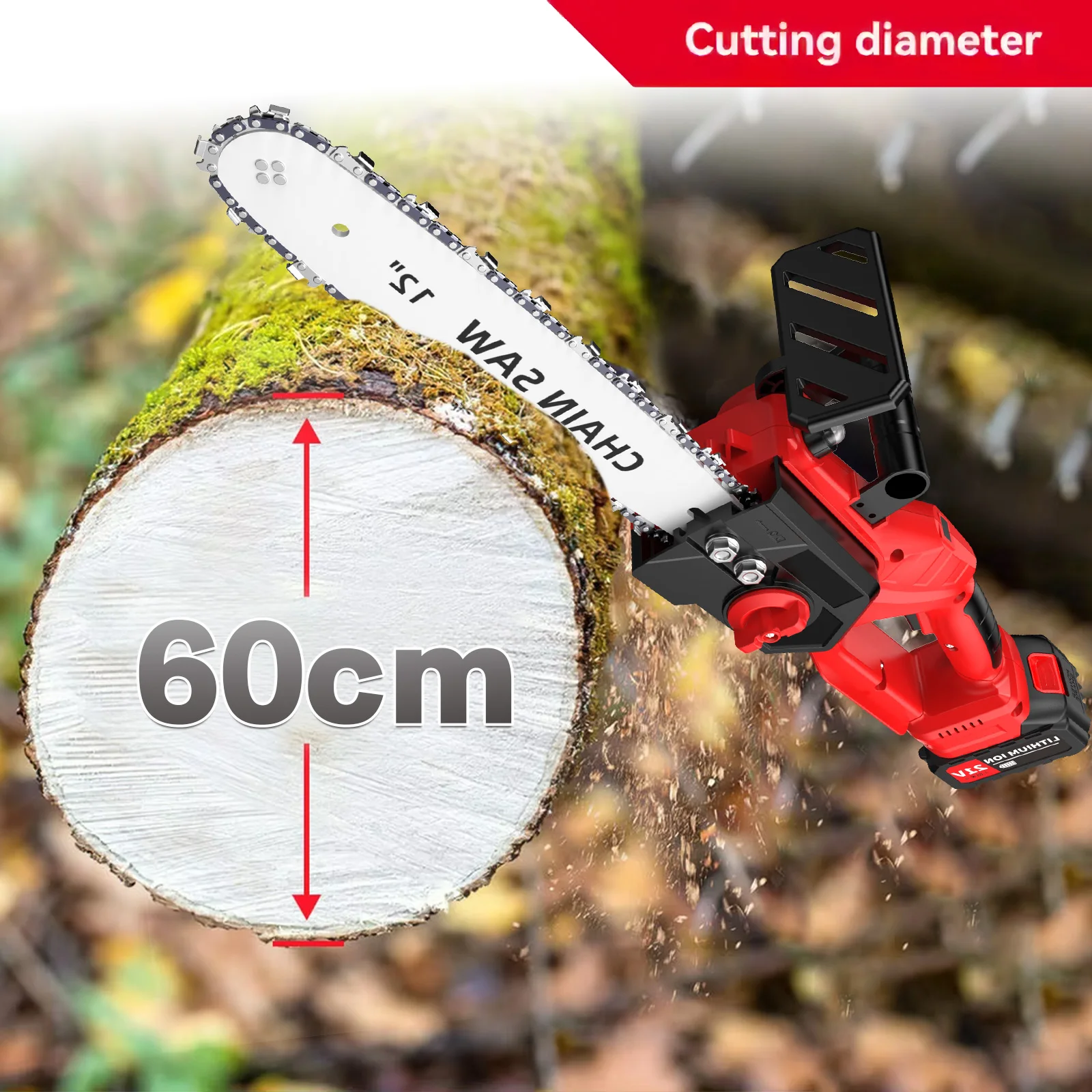 12 Inch Brushless Electric ChainSaw Cordless Battery Saw Portable Garden Woodworking Power Tool For Makita 18V Battery