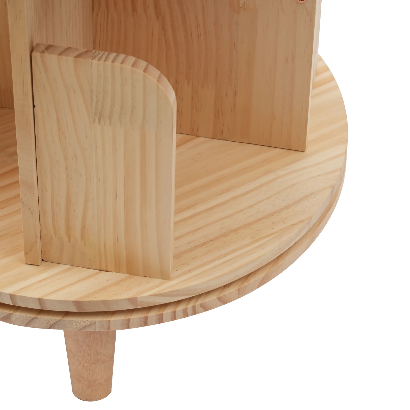 Rotating Bookshelf 360° Spinning Bookcase New Zealand Pine Wood Toddler Display Stand for Toy and Book Storage for Bedroom