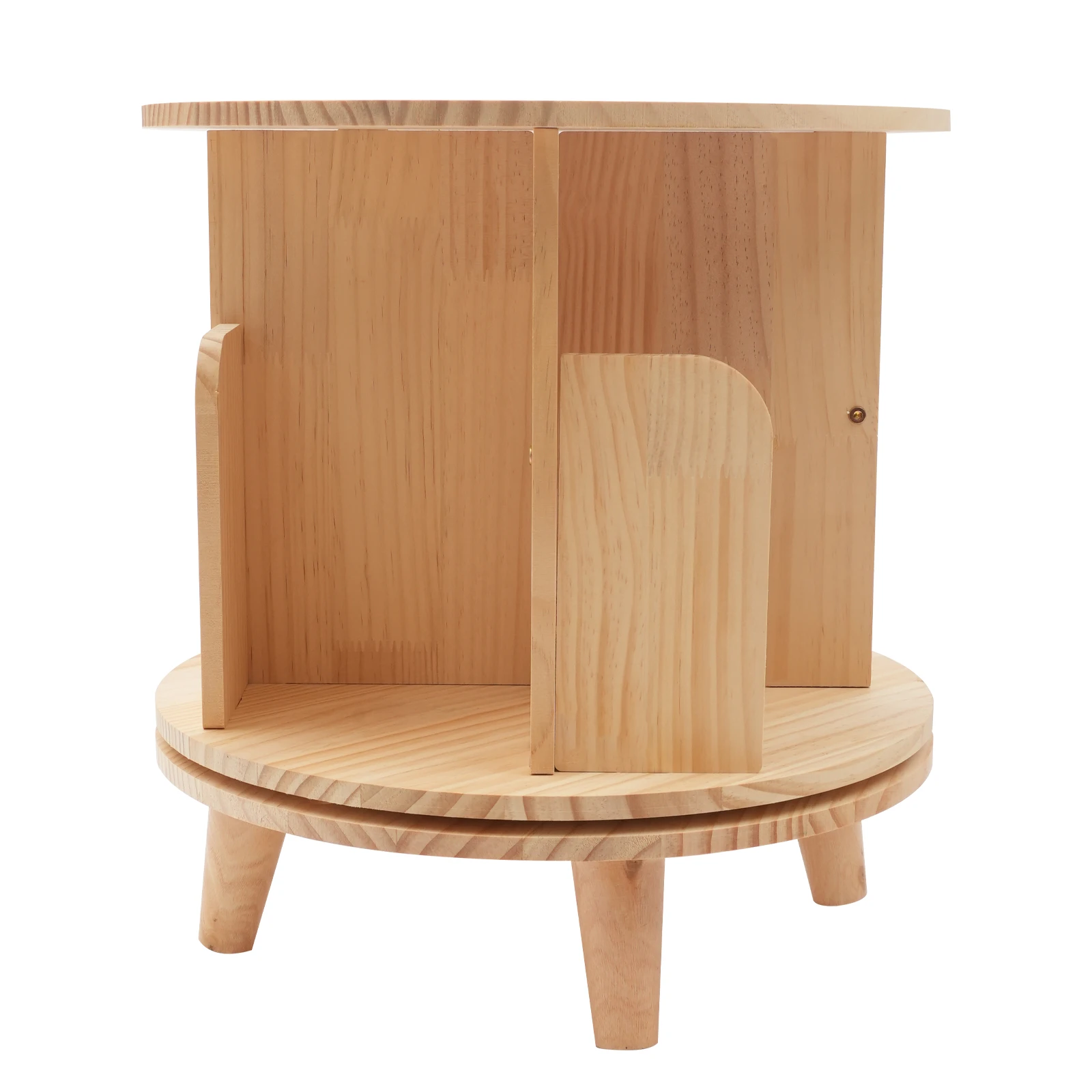 Rotating Bookshelf 360° Spinning Bookcase New Zealand Pine Wood Toddler Display Stand for Toy and Book Storage for Bedroom
