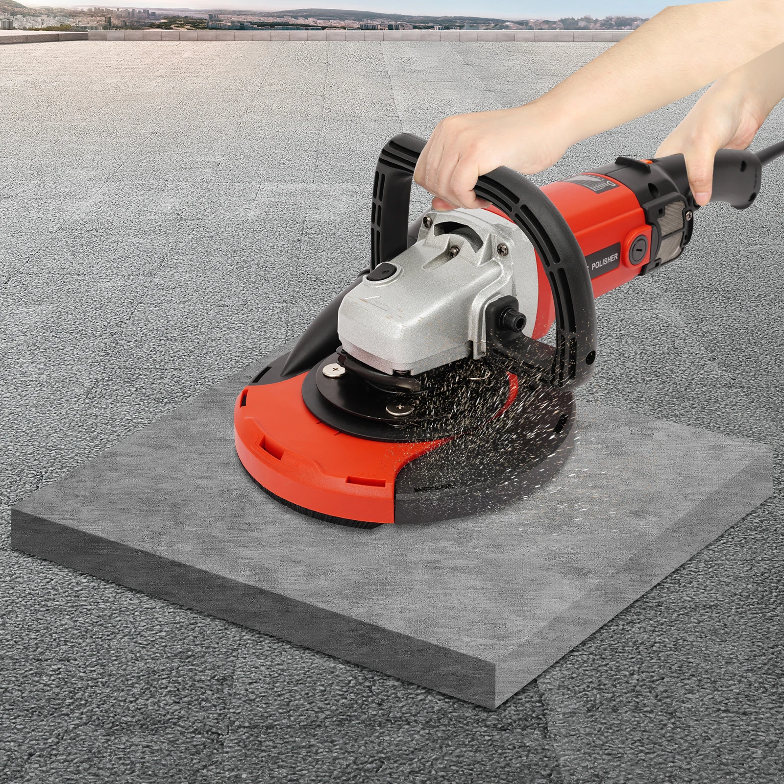 1580w Grinding Machine Adjustable Speed Hand Concrete Grinder Set Dust-Free Grinding Machine Granite Marble Grinder