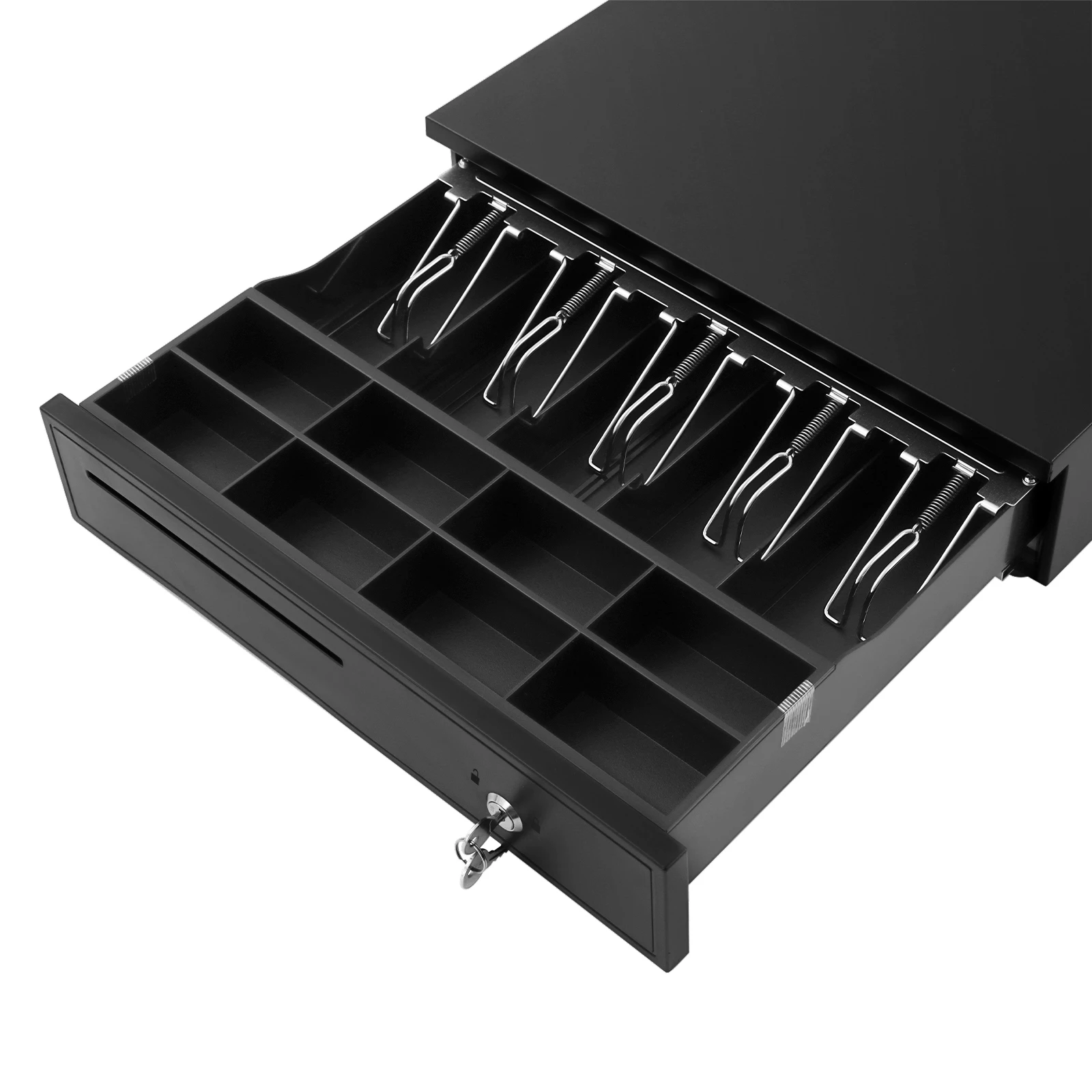 Cash Drawer, Cash Drawer W/ 5 Compartments for Banknotes and 8 for Coins, for Hotels, Supermarkets, Shopping Malls, Pharmacies