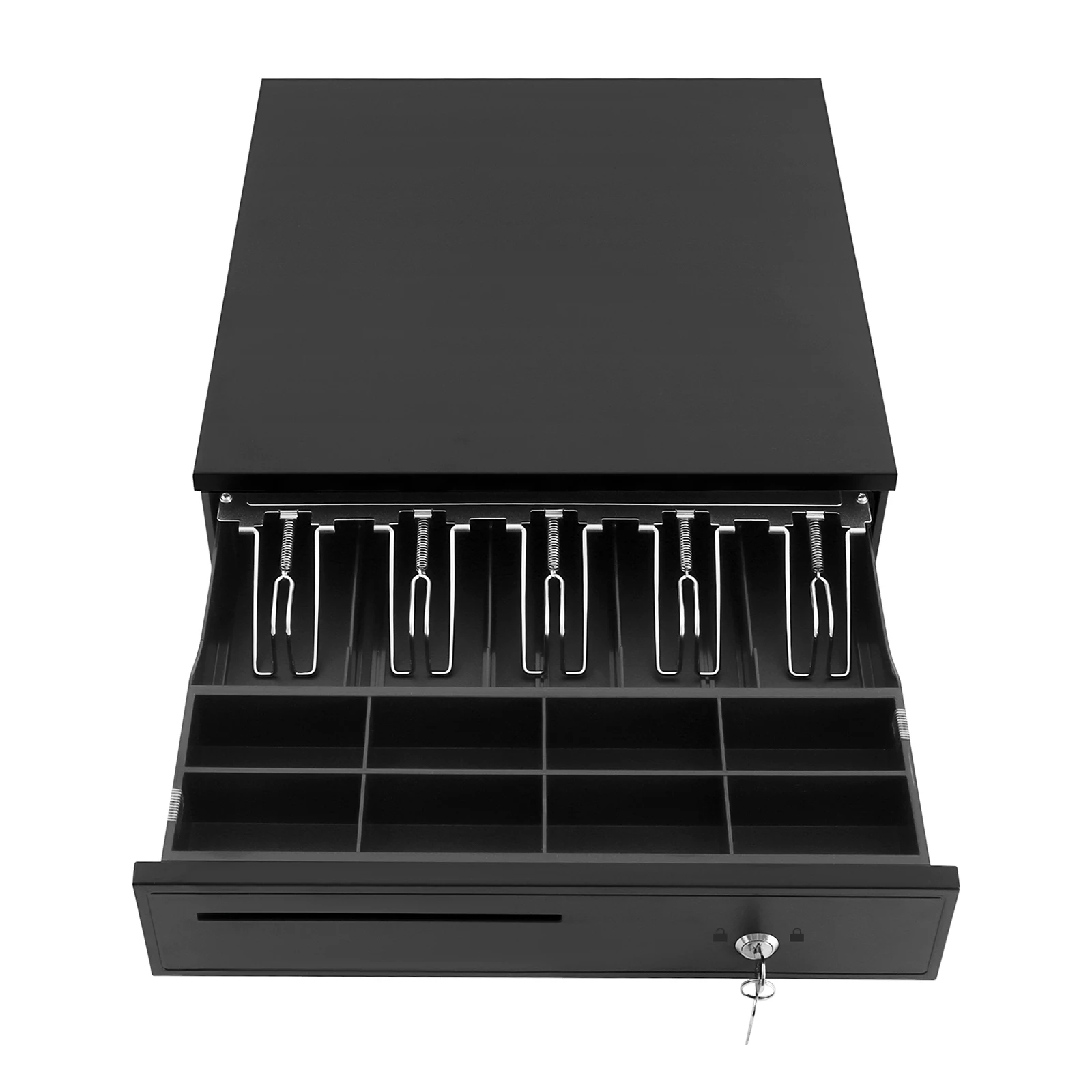Cash Drawer, Cash Drawer W/ 5 Compartments for Banknotes and 8 for Coins, for Hotels, Supermarkets, Shopping Malls, Pharmacies