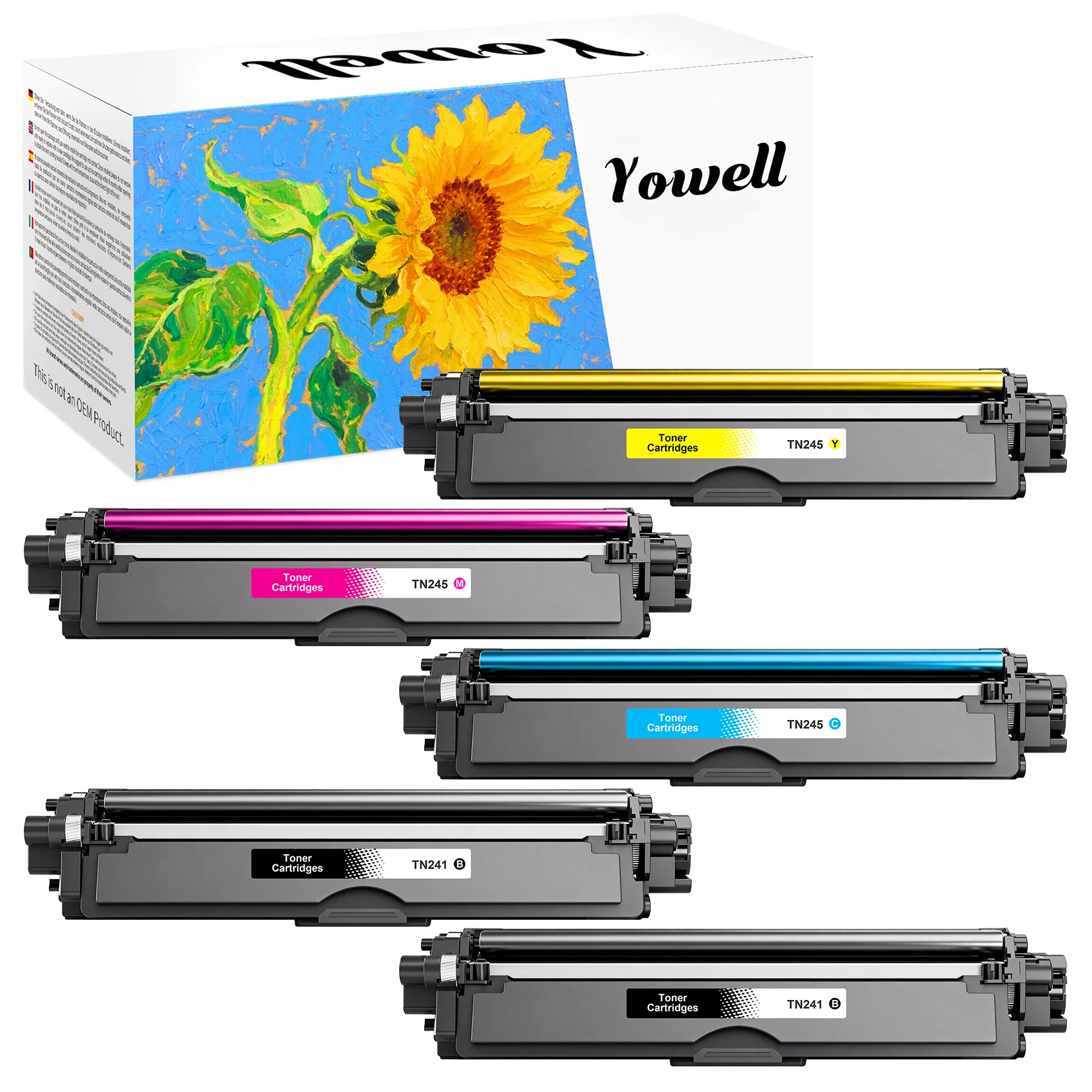 Yowell TN241 TN245 TN246 High Yield Toner Cartridges Compatible with Brother DCP-9020CDW DCP-9022CDW MFC-9140CDN MFC-9330CDW