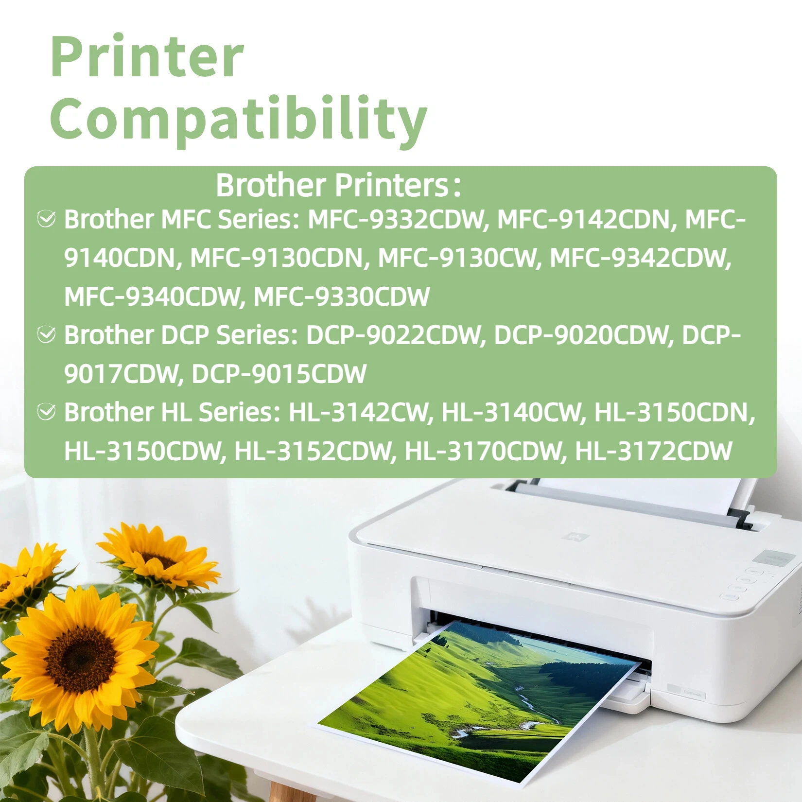 Yowell TN241 TN245 TN246 High Yield Toner Cartridges Compatible with Brother DCP-9020CDW DCP-9022CDW MFC-9140CDN MFC-9330CDW