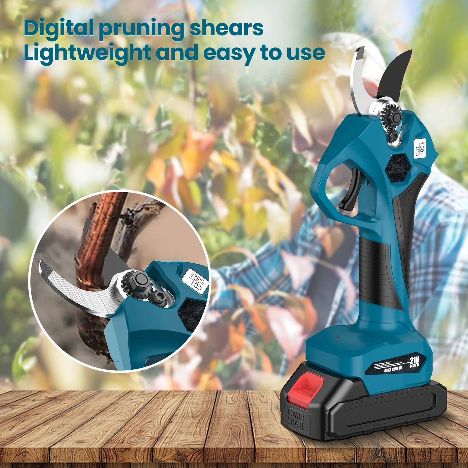 Cordless Brushless High Branch Scissors 40MM Electric Pruning Shears 2M Extension Pole Garden Trimmer For Makita 18V Battery