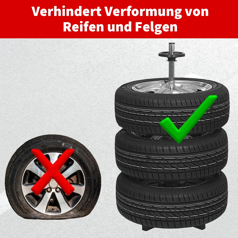 Tire Rack with Wheels Heavy-Duty Tire Tree Stand for 4 Tires with Rims 100kg Load Capacity for Garage Workshop