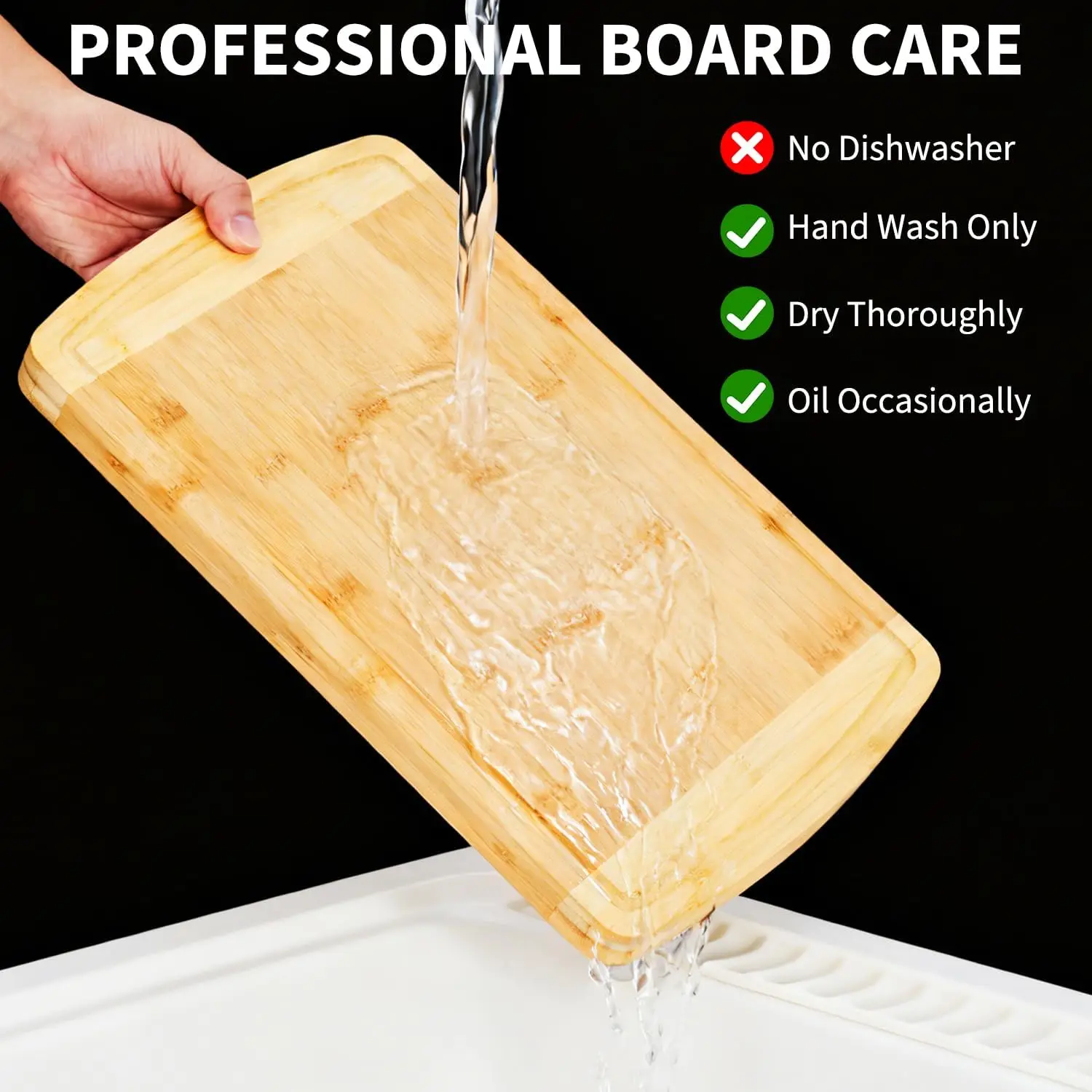 28x40cm Charcuterie Bamboo Cutting Boards with Juice Groove and Handles Wood Cutting Board for Kitchen Meat Turkey Veggies