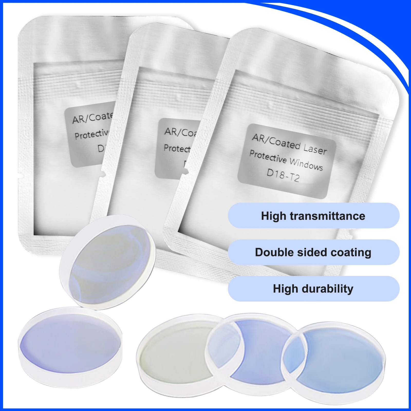 ACHI Laser Protective Lens Cutting Head Protection Window lens for Laser Welding Cleaning Cutting Machine D20*3 D18*2 D48*3
