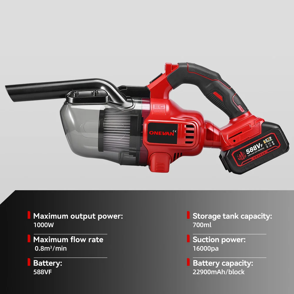 ONEVAN 16000PA Cordless Electric Vacuum Cleaner Portable Handheld Household Floor Cleaning Power Tool For Makita 18V Battery Pin