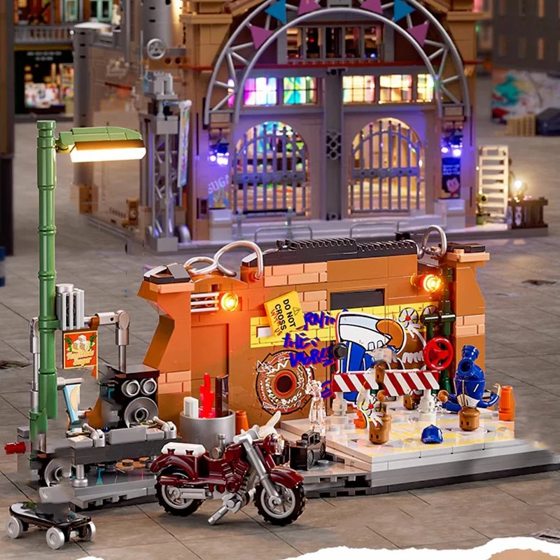 Underground Dance Battle 5 Figures Modular Buildings Blocks City View Architecture Brick Model Kit Toy Adults Kid Gift 429PCS